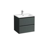 Bathroom Set Laufen PALACE Washbasin, vanity unit, 2 drawers, 1 hole, black handles 600x545mm Traffic Grey