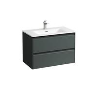 Bathroom Set Laufen PALACE Washbasin, vanity unit, 2 drawers, 1 hole, black handles 800x545mm Traffic Grey