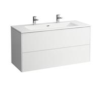 Bathroom Set Laufen PRO S Double washbasin with vanity unit Base, 2 drawers, 2 holes 1200x610mm Glossy White