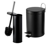 Relaxdays Bathroom set: waste bin & toilet brush