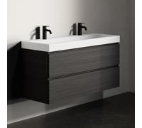 Bathroom Set Riho Spring Vow Washbasin 2 holes, 2 drawers, 1200x460mm Charred Black