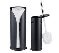 Relaxdays Bathroom set: toilet roll holder & brush