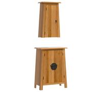 vidaXL Bathroom Set Wooden Vanity Unit Cabinet Mirror 5 Pieces Solid Pinewood