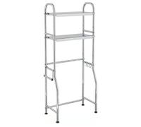 Bathroom Shelf - 2-Tier Freestanding Space-Saving Rack for Toilet and Storage Solutions Stylish for Small Spaces and Easy to Assemble