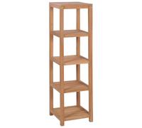 Bathroom Shelf 4-Tier Solid Teak Natural 42x42x165 cm Sanded Wood Rack for Bath