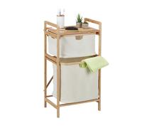 Bathroom shelf Bamboo Storage Unit Modern Towel Rack 2 Compartments Lightweight