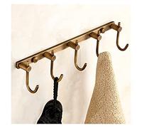 Bathroom Shelf Bathroom Coat Hooks Antique Brass Towel Hook Rack,Brushed Wall Hook Rack,Row Hooks with 5 Hooks Coat Hook Rack Holders Floating Shelves