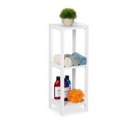 Bathroom Shelf Rack Shelving Unit Storage Freestanding 3 Tiers 65x22x22cm White