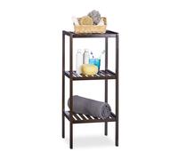 Bathroom shelf set Bamboo shelving unit Kitchen shelf Sturdy Dark brown rack