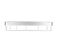 Bathroom Shelf Wall Mount Space Aluminium Shower Single Layer Shelf Shampoo Storage Rack50cm Commodity Shelf with Hanging Rod and Hooks