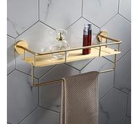 Bathroom Shelves Gold Towel Rack Bar Rail with Hardware Pendant Set Simple Light Luxury Design for Bathroom Storage.