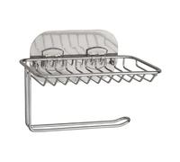 Bathroom Shelves Toilet Paper Holder, Stainless Steel Roll With Mesh Shelf For Storage, Wall Mounted Self Adhesive For Shower Caddy