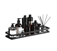 Bathroom Shelving Self Adhesive Shower Shelves, Wall Mounted Iron for No Drill Installation, 2-Tier Design for Kitchen and Bathroom, 50cm