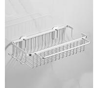 Bathroom Shelving with Hook, Self Adhesive Wall Mounted Shelves, No Drilling Space Aluminum for Restroom Toilet, 40cm
