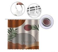 Bathroom Shower Curtain with For Leaf Pattern, Waterproof Dacron Material, Rustproof Hooks, Water Beading Technology for Home, RV, Hotel Showers(90 * 180CM)