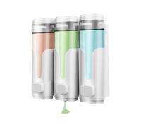 Bathroom Shower Dispenser - Soap Bottle with Three Chambers, Self-Adhesive Refill Pump, Space Saving Wall , User-friendly Design, Daily Shower Hygiene Method for Gel Shampoo