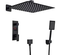 Bathroom Shower Faucets Wall Mounted Rainfall Shower Head Dual Mixer Valve Bath Shower Set,8 Inch Shower Set-A