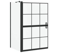 Bathroom Shower Screen Tempered Glass Black Transparent 80 x 68 x 128 cm Foldable with Water Resistant Splash Guard for Bathtub and Bathroom Recess