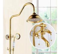 Bathroom Shower Shower can be Lifted Rain Shower, Ceramic Double Bend Seven-Way - question Mark Pipe