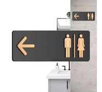 Bathroom Sign,Acrylic Toilet Directional Sign | Decorative Toilet Signage | for Business Home Public Restaurant Laundry Shopping Mall Hotel