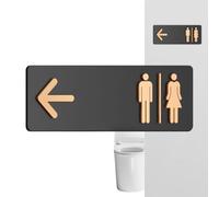 Bathroom Sign | Acrylic Wall Direction Toilet Sign For Modern Toilets For Business, Home, Office Or Public Use | Ideal Restaurants, Shopping Malls, Laundry Areas Un