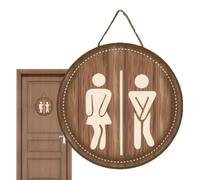 Bathroom Sign | Cute Toilet Sign Wooden Bathroom Decoration - Rustic Home Accessories for Men Women Guest Toilet Office Guest Houses School Clubhouse Farmhouse Hotel