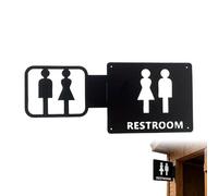 Bathroom Sign | Iron Easy Install Wall Sculpture - Door Sign for Toilet | for Entryway Dining Room Commercial Mall Hotel Public Toilets Apartment