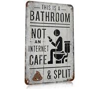 Bathroom Sign, This Is a Bathroom Not an Internet Cafe Tin Sign, Funny Bathroom Signs, Vintage Wall Art for Club Home Farmhouse Washroom Bathroom