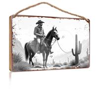 Bathroom Signs For Door Roping In The Wild West: A Cowboy'S Tale Wooded Sign Front Porch Decor Farmhouse Spring Porch Decor(20X30CM)