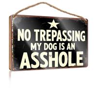 Bathroom Signs For Home No Trespassing My Dog Is An Asshole Bathroom Signs For Home Pool Decor(20X30CM)