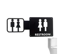 Bathroom Signs | Space Saving Iron Wall Art Sculpture | Wall Decor Sign - for Dining Room Restaurant Hotel Commercial Mall Apartment Public Toilets