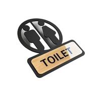 Bathroom Signs, Toilet Sign Self Adhesive Bathroom Signage Restroom Reminder Sign Hanging Plaque For Business Company Office Public Door Wall(Color-01)