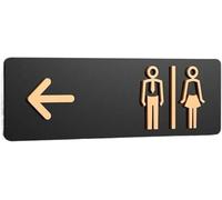 Bathroom Signs, Toilet Signage Men and Women Bathroom Signs Hotel to The Left and Right Restroom Prompt Sign(Color-06,24x8cm)