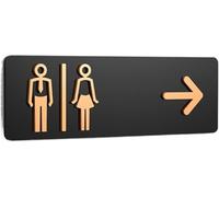 Bathroom Signs, Toilet Signage Men and Women Bathroom Signs Hotel to The Left and Right Restroom Prompt Sign(Color-07,30x10cm)