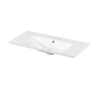 Bathroom Sink 36x18 Rectangular 3 Hole Bathroom Resin Sink Vanity Top Only Fits 4" Center Faucet 24x18 Inch 30x18(30 in Resin 1 Hole)