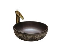 Bathroom Sink Antique Art Basin Round Countertop Household Jingdezhen Ceramic Wash Bathroom Sink Washbasin Countertop Basin