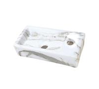 Bathroom Sink Art Ceramics Single Basin Sink Contemporary Wall-Mounted Square Porcelain Minimalist Washbasin(White)