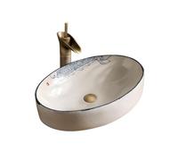 Bathroom Sink Bathroom Balcony Hand-Painted Wash Basin Simple Home Bathroom Sink with Drain and Faucet Lavatory Art Basin