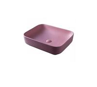 Bathroom Sink, Bathroom Countertop Vessel Sink Pink Bathroom Ceramic Countertop Wash Basin Single Basin Household Square Balcony Wash Basin Wash Basin s