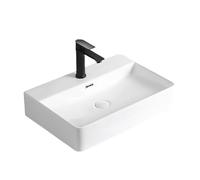 Bathroom Sink, Bathroom Vessel Sink Ceramic Easy Installation Countertop Basin Rectangle Resistant to Scratches Wash Basin Easy to Clean Art Basin Restaurants Hotels Kitchens Public Toilets