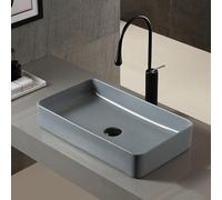 Bathroom Sink, Bathroom Vessel Sink Ceramic Sink Countertop Art Basin Scratch Resistant Wash Basin Easy to Install Modern Simple Shampoo Basin for Restaurant Office Building Powder Rooms HOM