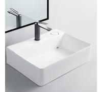 Bathroom Sink, Bathroom Vessel Sink Resistant to Scratches Wash Basin Hidden Rear Drainage Ceramic Countertop Art Basin Modern Simple Shampoo Basin for Household Washbasin Balcony Bars Lavat