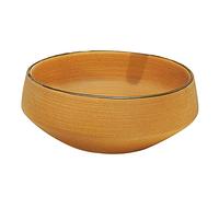 Bathroom Sink, Bathroom Vessel Sink Round Ceramic Bathroom Vessel Sink, Above Counter Vanity Porcelain Countertop Sink Art Basin Golden Yellow