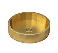 Bathroom Sink Bathroom Vessel Sinks, Commercial Matte Golden Oval Sink 17.7×14.5 Inch, Durable T304 Stainless Steel Handmade Countertop Basin