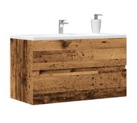 Bathroom Sink Cabinet 90x38.5x45cm Old Wood Engineered Wood Drawer Steel Minimal [EEK: Yes]