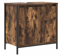 Bathroom Basin Cabinet Smoked Oak 60x34.5x60cm Engineered Wood Steel SlimStorage