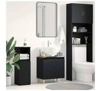 vidaXL Bathroom Sink Cabinet Black Oak 58 x 33 x 60 cm Engineered Wood
