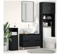 vidaXL Bathroom Sink Cabinet Black Oak 80 x 33 x 60 cm Engineered Wood
