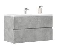 Bathroom Sink Cabinet Concrete Grey 80x38.5x45 cm Engineered Wood Drawer Hanging