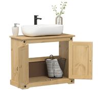 Bathroom Sink Cabinet Corona 73x33x60 cm Solid Wood Pine Berkfield Home Brown One Size